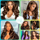 Chocolate Brown Body Wave Crochet Hair Boho Braids Miracle Knots Hair Human Crochet Hair  High Quality Pre-Separated Invisible Wet And Way Crochet Hair Extensions