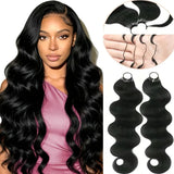 Chocolate Brown Body Wave Crochet Hair Boho Braids Miracle Knots Hair Human Crochet Hair  High Quality Pre-Separated Invisible Wet And Way Crochet Hair Extensions