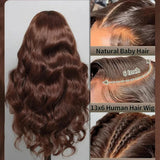 Chocolate Brown Body Wave Lace Front Wig Transparent 13x4 13x6 HD Lace Frontal Wigs 4x4 5x5 Lace Closure Colored Human Hair Wigs