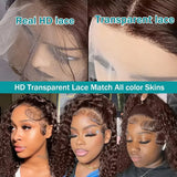 Chocolate Brown Deep Wave 13x6 HD Lace Frontal Human Hair Wigs 250% Vietnamese Original #4 Color Loose Curly 13x4 Lace Front Wig