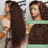 Chocolate Brown Jerry Curly Glueless Wigs Human Hair Colored Lace Front Wigs Pre Plucked Deep Wave Hd Lace Wigs 13x6 Human Hair