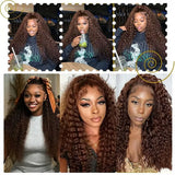 Chocolate Brown Jerry Curly Glueless Wigs Human Hair Colored Lace Front Wigs Pre Plucked Deep Wave Hd Lace Wigs 13x6 Human Hair