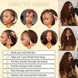 Chocolate Brown Kinky Curly Miracle Knots Crochet 100% Human Hair For Braiding Boho Braids Pre-Separated Feather Colored Hair