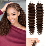 Chocolate Brown Kinky Curly Miracle Knots Crochet 100% Human Hair For Braiding Boho Braids Pre-Separated Feather Colored Hair