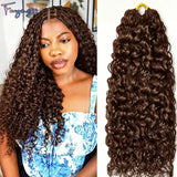 Chocolate Brown Kinky Curly Miracle Knots Crochet 100% Human Hair For Braiding Boho Braids Pre-Separated Feather Colored Hair