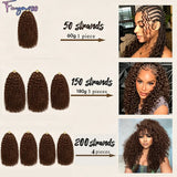 Chocolate Brown Kinky Curly Miracle Knots Crochet 100% Human Hair For Braiding Boho Braids Pre-Separated Feather Colored Hair