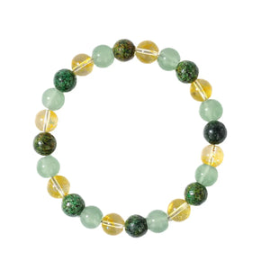 Citrine, Green Aventurine & African Turquoise Bracelet for Abundance, Luck & Spiritual Growth