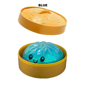 Colorful 6 Styles Glitter Dumpling Glitter Dumpling Squishy with Box Dumplings Sensory Squeeze Toy for Stress Relief Toys