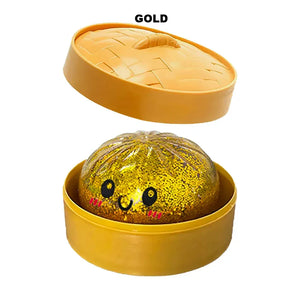 Colorful 6 Styles Glitter Dumpling Glitter Dumpling Squishy with Box Dumplings Sensory Squeeze Toy for Stress Relief Toys
