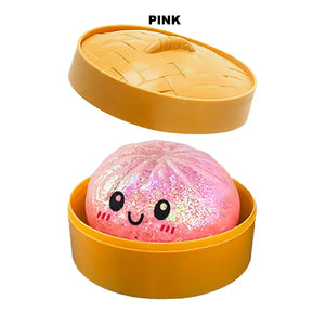 Colorful 6 Styles Glitter Dumpling Glitter Dumpling Squishy with Box Dumplings Sensory Squeeze Toy for Stress Relief Toys