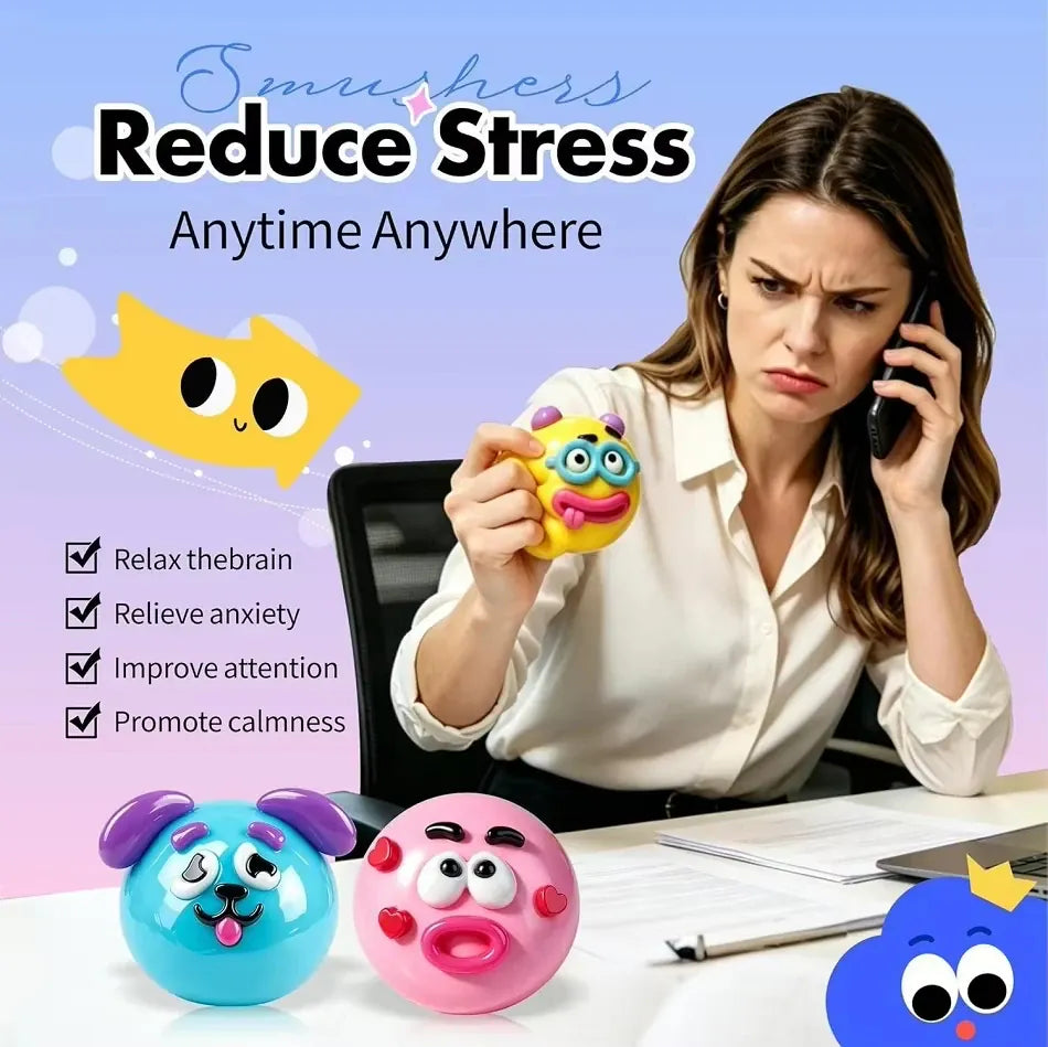 Colorful Smushers Squishy Toys DIY Curiosities Dog Face Swap Squeeze Toys Stress Relieving Soft Moldable Slow Rising Party Gifts