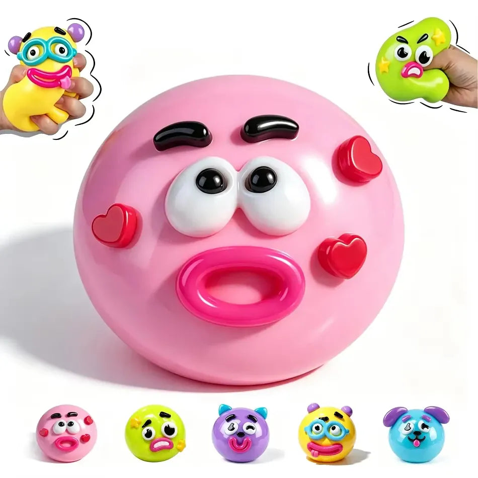 Colorful Smushers Squishy Toys DIY Curiosities Dog Face Swap Squeeze Toys Stress Relieving Soft Moldable Slow Rising Party Gifts