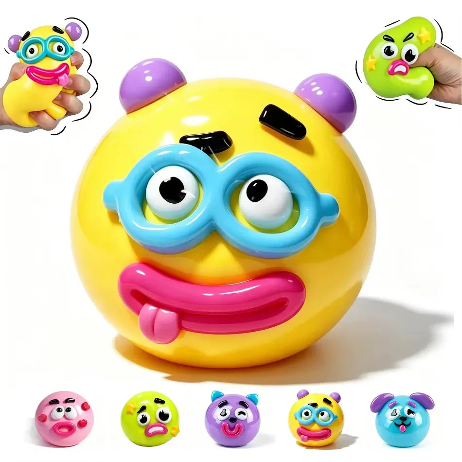 Colorful Smushers Squishy Toys DIY Curiosities Dog Face Swap Squeeze Toys Stress Relieving Soft Moldable Slow Rising Party Gifts
