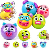 Colorful Smushers Squishy Toys DIY Curiosities Dog Face Swap Squeeze Toys Stress Relieving Soft Moldable Slow Rising Party Gifts