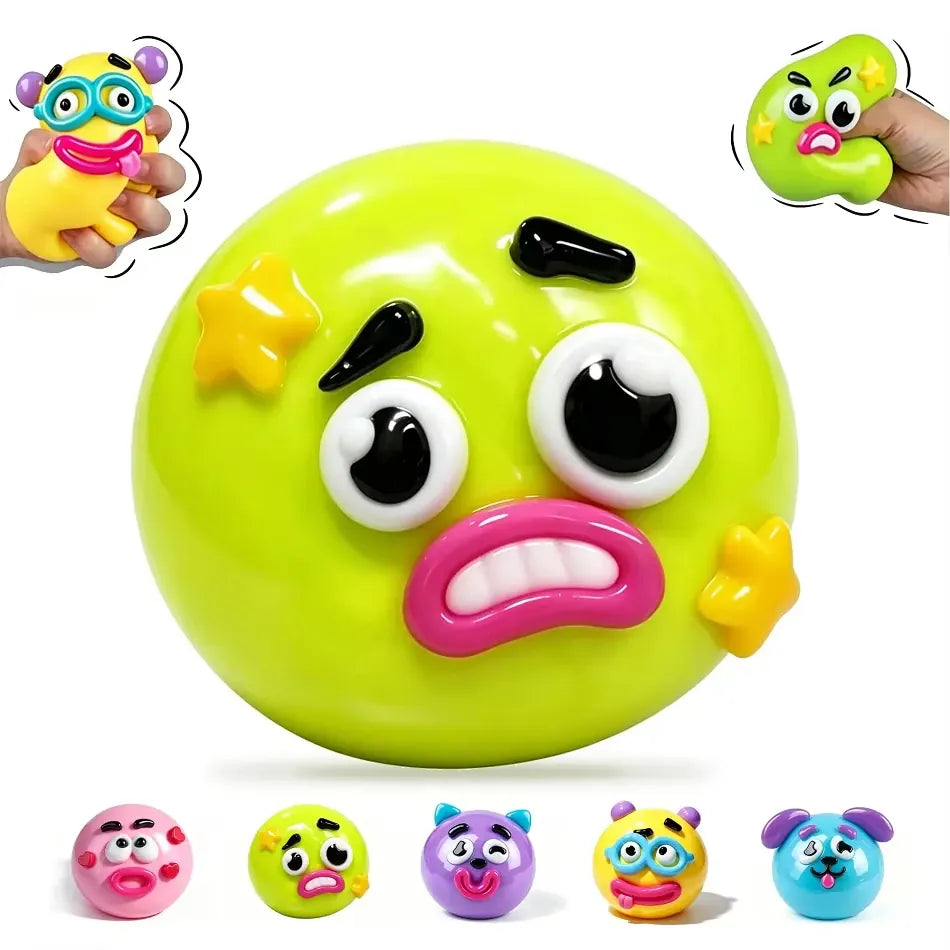 Colorful Smushers Squishy Toys DIY Curiosities Dog Face Swap Squeeze Toys Stress Relieving Soft Moldable Slow Rising Party Gifts