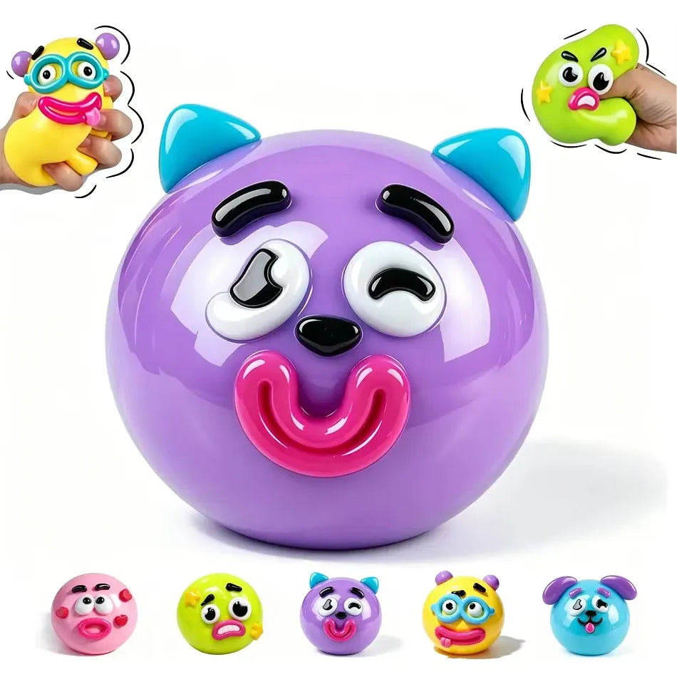 Colorful Smushers Squishy Toys DIY Curiosities Dog Face Swap Squeeze Toys Stress Relieving Soft Moldable Slow Rising Party Gifts