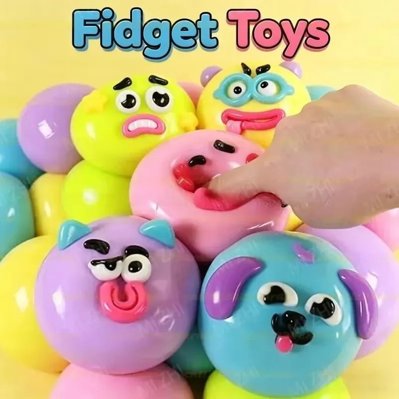 Colorful Smushers Squishy Toys DIY Curiosities Dog Face Swap Squeeze Toys Stress Relieving Soft Moldable Slow Rising Party Gifts