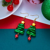 Colourful Zircon Christmas Tree Earrings For Women Sparkling Crystal Snowflake Elk Earring New Year Holiday Jewelry Gifts