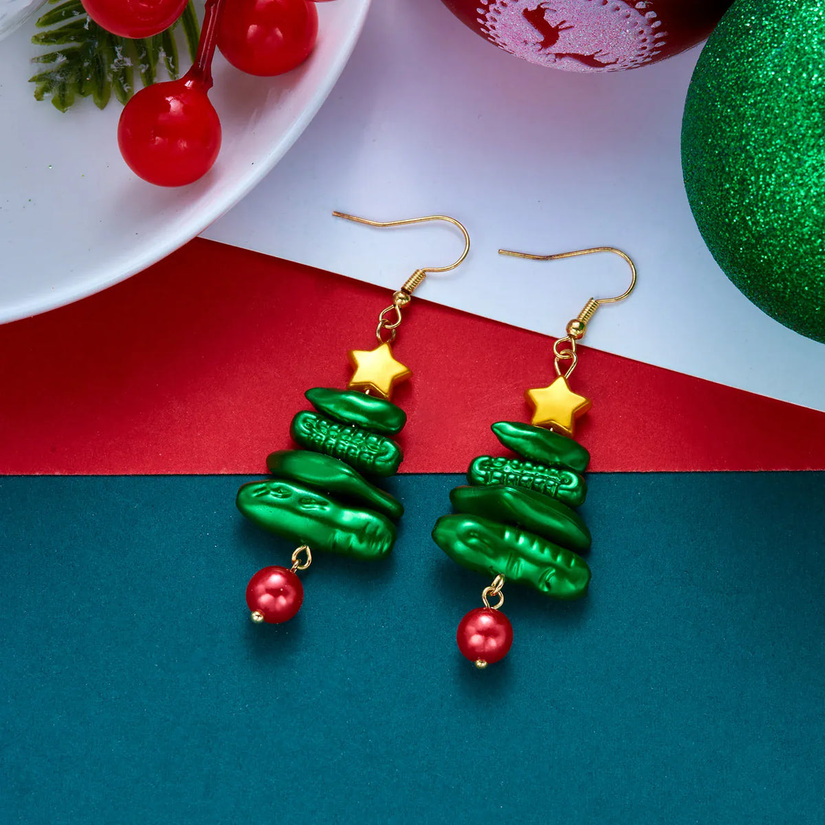 Colourful Zircon Christmas Tree Earrings For Women Sparkling Crystal Snowflake Elk Earring New Year Holiday Jewelry Gifts