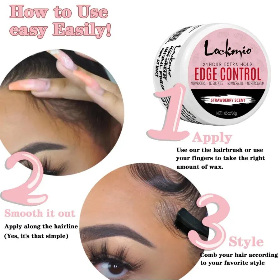 Control Flyaway Hair Gel Edge Control Styling Wax Women for All Hairstyles Small Travel Size Wax Cream & Hairline Finishing Tool