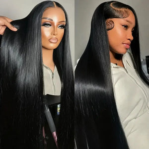 (Coupe) Straight Human Hair HD Lace Front Wig 13x4 or 13x6, Brazilian Hair, 200% Density, 18–46 Inch