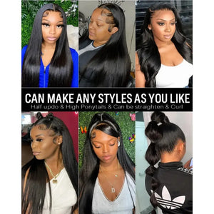 (Coupe) Straight Human Hair HD Lace Front Wig 13x4 or 13x6, Brazilian Hair, 200% Density, 18–46 Inch