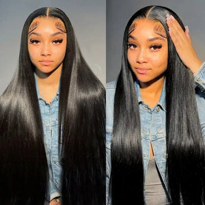 (Coupe) Straight Human Hair HD Lace Front Wig 13x4 or 13x6, Brazilian Hair, 200% Density, 18–46 Inch