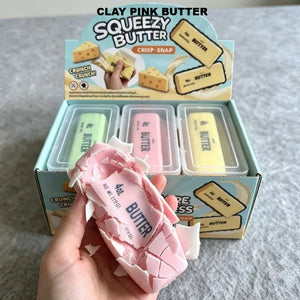 Crunchy Butter Stick Squishy Toy – Wax Coated Sensory Fidget Squeeze Bar with Crispy Crackle Sound