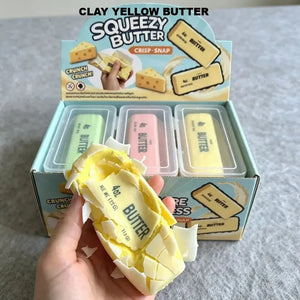 Crunchy Butter Stick Squishy Toy – Wax Coated Sensory Fidget Squeeze Bar with Crispy Crackle Sound