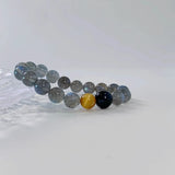 Crystal Bracelet Natural Grey Moonstone Lavolite Niche Design Advanced Sense Gold Tiger Eye Stone Blue Tiger Eye Ins Hand String