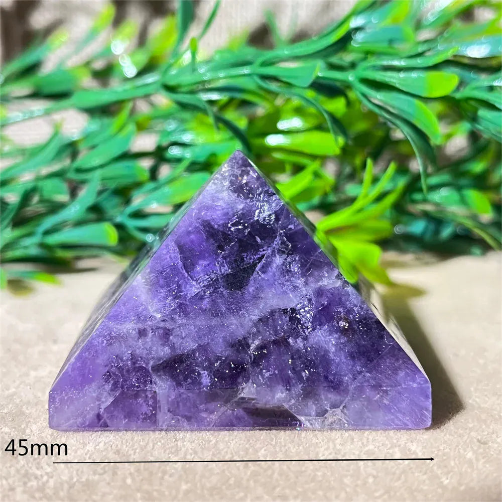 Crystal Natural Pyramid Stone Quartz Stone Amethyst Smelting Healing Spiritual Carving Mineral Home DecorationGemstones
