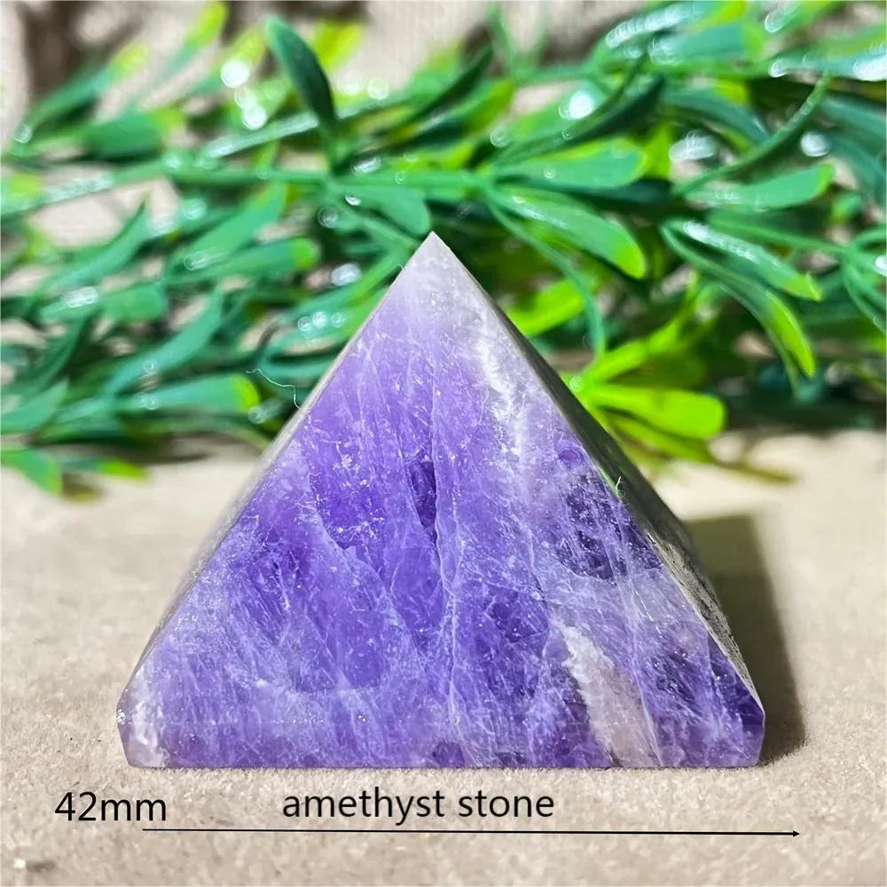 Crystal Natural Pyramid Stone Quartz Stone Amethyst Smelting Healing Spiritual Carving Mineral Home DecorationGemstones