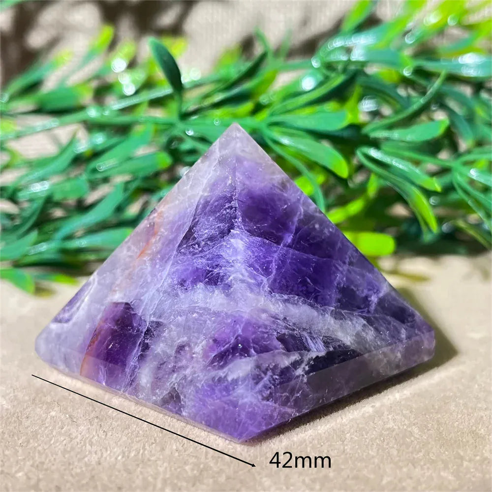 Crystal Natural Pyramid Stone Quartz Stone Amethyst Smelting Healing Spiritual Carving Mineral Home DecorationGemstones