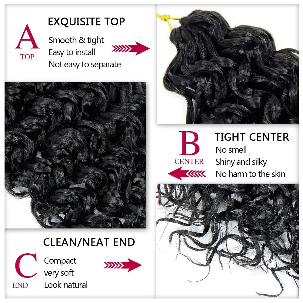 Curly Crochet Hair GoGo Curl Crochet Hair for Women Natural Black Deep Wave Braiding Hair, Synthetic Bohemian Crochet Braid