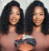 Curly Highlight Bob Wig Human Hair Deep Wave 4x4 HD Lace Front Wigs Colored Pre Plucked Wear And Go Glueless  Human Hair For Black Women
