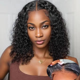 Curly Highlight Bob Wig Human Hair Deep Wave 4x4 HD Lace Front Wigs Colored Pre Plucked Wear And Go Glueless  Human Hair For Black Women