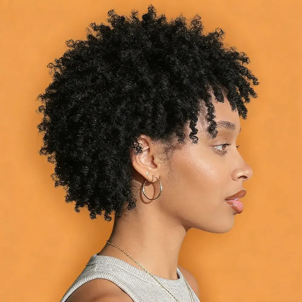 Curly Pixie Cut Wig For Women 100% Human Hair 13x4 Lace Front Breathable Rose-Patterned Inner Net Soft Cap Tangle-Free