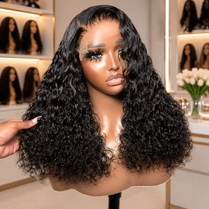 Curly Short Bob Wig Human Hair 13x4 Deep Wave Lace Front Wigs Human Hair Curly Wigs for Black Women Short Bob Wigs Wet and Wavy 4x4 Lace Closure Bob Wig Natural Hairline 250% Density