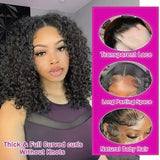 Curly Short Bob Wig Human Hair 13x4 Deep Wave Lace Front Wigs Human Hair Curly Wigs for Black Women Short Bob Wigs Wet and Wavy 4x4 Lace Closure Bob Wig Natural Hairline 250% Density