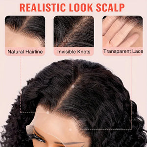 Curly Wave Bob HD Lace Front Human Hair Wig 13x4, Glueless Wear and Go, Pre-Plucked Short Style