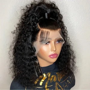 Curly Wave Bob HD Lace Front Human Hair Wig 13x4, Glueless Wear and Go, Pre-Plucked Short Style
