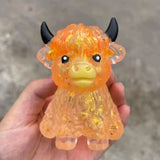 Cute Highland Cow Squeeze Toys Maltose Squishy Glitter Soft Animal Slow Rising Anti Stress Relieve Anxiety Sensory Fidget Toy