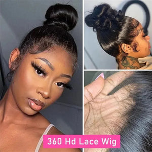(Danielle) Straight Brazilian Human Hair 13x4 13x6 4x4 360 Lace Frontal Wig Pre-Plucked Natural Hairline