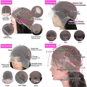 (Danielle) Straight Brazilian Human Hair 13x4 13x6 4x4 360 Lace Frontal Wig Pre-Plucked Natural Hairline