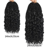 Deep Faux Locs Crochet Hair for Black Women 7 Packs Pre Looped Goddess Locs Crochet Hair With Curly Ends Prelooped Synthetic
