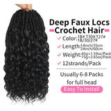 Deep Faux Locs Crochet Hair for Black Women 7 Packs Pre Looped Goddess Locs Crochet Hair With Curly Ends Prelooped Synthetic