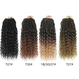 Deep Faux Locs Crochet Hair for Black Women 7 Packs Pre Looped Goddess Locs Crochet Hair With Curly Ends Prelooped Synthetic