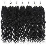 Deep Faux Locs Crochet Hair for Black Women 7 Packs Pre Looped Goddess Locs Crochet Hair With Curly Ends Prelooped Synthetic
