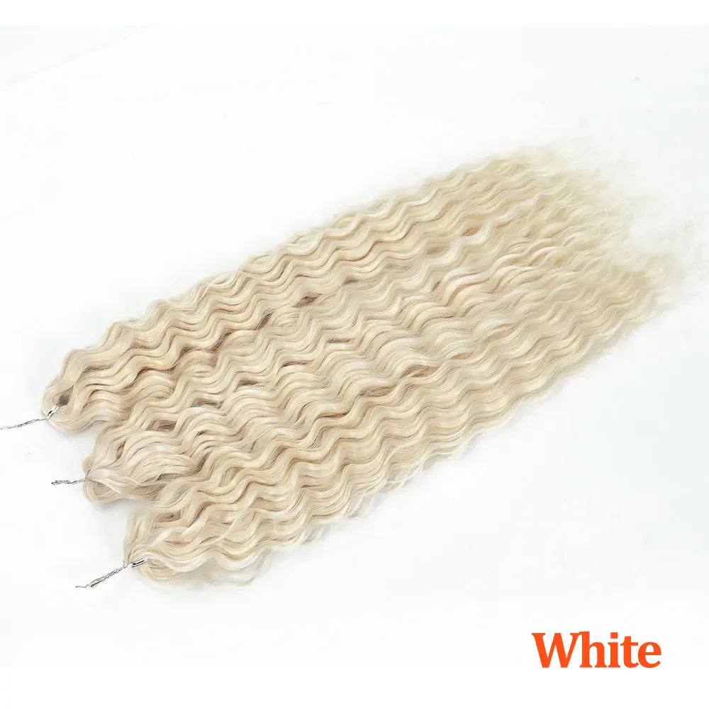 Deep Wave Braiding Hair Extension Natural Synthetic African Afro Hair Water Twist Crochet Braids Hair 22inch 3Ps/Lot #1B#4#6