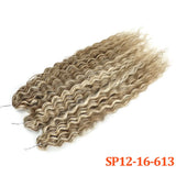Deep Wave Braiding Hair Extension Natural Synthetic African Afro Hair Water Twist Crochet Braids Hair 22inch 3Ps/Lot #1B#4#6